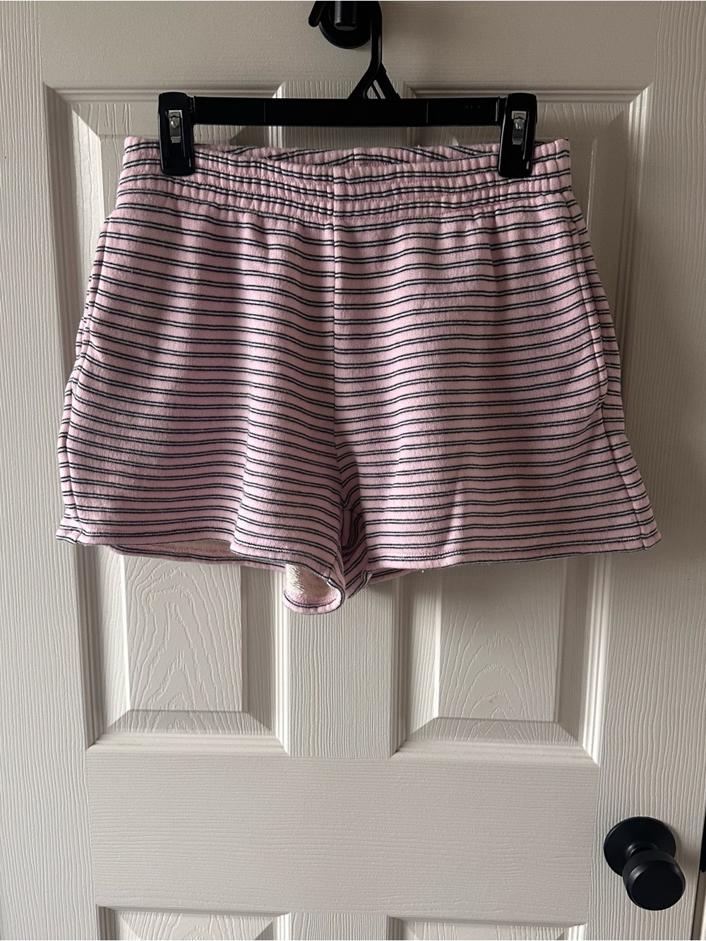 J. Crew Pink Heritage Terry Stripe Shorts With Pockets Size Small